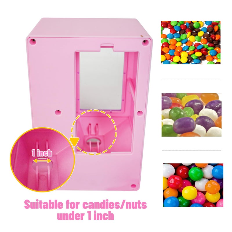 YOBRO Candy Dispenser  Cute Vending Machine for Desktop  Manual Candy Machine  Dispense Mini Candies  Birthday&Christmas Gift for Girls  Gift for Friends Girlfriends (Pink) - Image 4